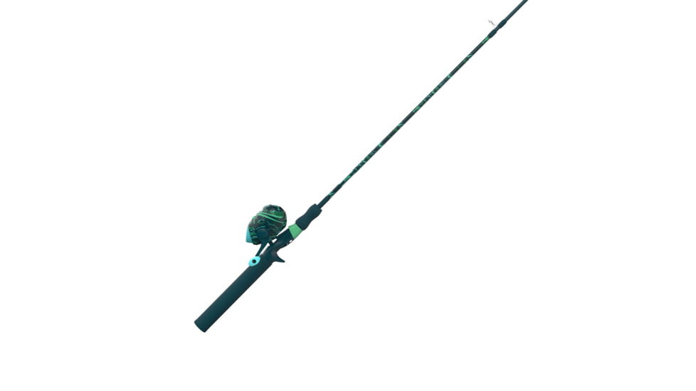 Zebco Splash Spincast Reel and Rod Combo, 6ft 2-PC Fiberglass Rod, Medium, Moderate, SZ 20 Reel, Ball Bearing System, All Metal Gears, Grunge Green, SPLGRGSC602M.NS4