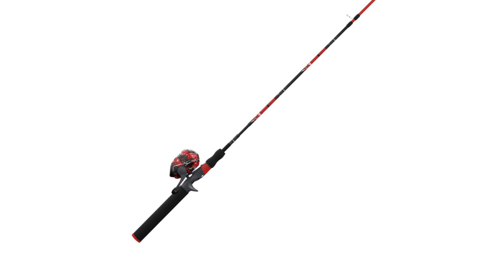 Zebco Splash Spincast Reel and Rod Combo, 6ft 1-PC Fiberglass Rod, Medium, Moderate, SZ 20 Reel, Ball Bearing System, All Metal Gears, Z-Splash Red, SPLZFRSC602M.NS4