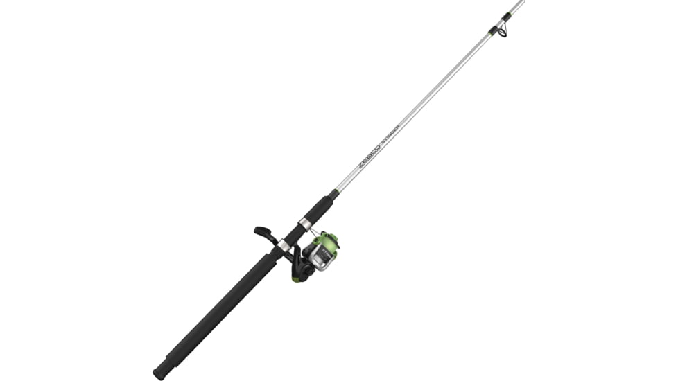 Zebco Stinger Spinning Reel and Rod Combo, 7ft 2-PC Fiberglass Pole, EVA Rod Handle, SZ 50 Reel, Changeable Righ/Left Retrieve, Built-In Hook Keeper, Silver/Black, SSP50702MHA.NS3