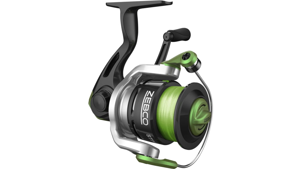 Zebco Stinger Spinning Reel and Rod Combo, 6ft 2-PC Fiberglass Pole, EVA Rod Handle, SZ 20 Reel, Changeable Righ/Left Retrieve, Built-In Hook Keeper, Silver/Black, SSP20602MLA.NS3