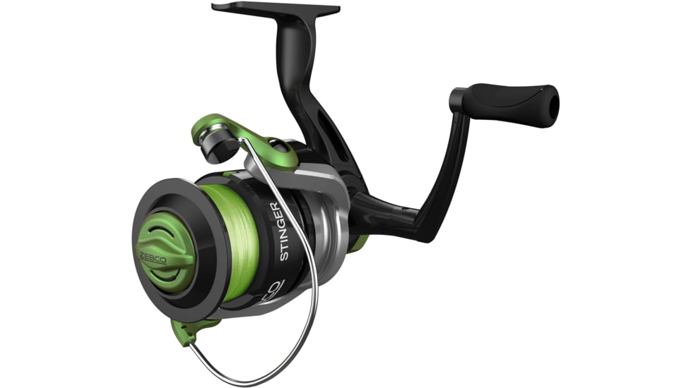 Zebco Stinger Spinning Reel and Rod Combo, 7ft 2-PC Fiberglass Pole, EVA Rod Handle, SZ 40 Reel, Changeable Righ/Left Retrieve, Built-In Hook Keeper, Silver/Black, SSP40702MA.NS3