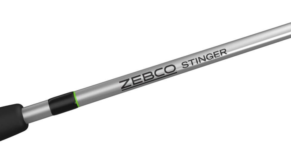 Zebco Stinger Spinning Reel and Rod Combo, 7ft 2-PC Fiberglass Pole, EVA Rod Handle, SZ 40 Reel, Changeable Righ/Left Retrieve, Built-In Hook Keeper, Silver/Black, SSP40702MA.NS3