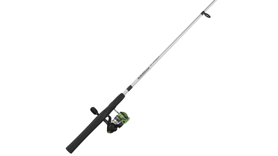 Zebco Stinger Spinning Reel and Rod Combo, 4ft 6in 2-PC Fiberglass Pole, EVA Rod Handle, SZ 10 Reel, Changeable Righ/Left Retrieve, Silver/Black, SSP10462ULA.NS3