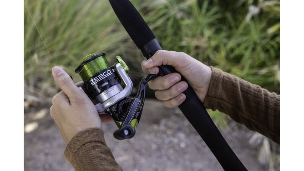 Zebco Stinger Spinning Reel and Rod Combo, 6ft 6in 2-PC Fiberglass Pole, EVA Rod Handle, SZ 30 Reel, Changeable Righ/Left Retrieve, Silver/Black, SSP30662MA.NS3
