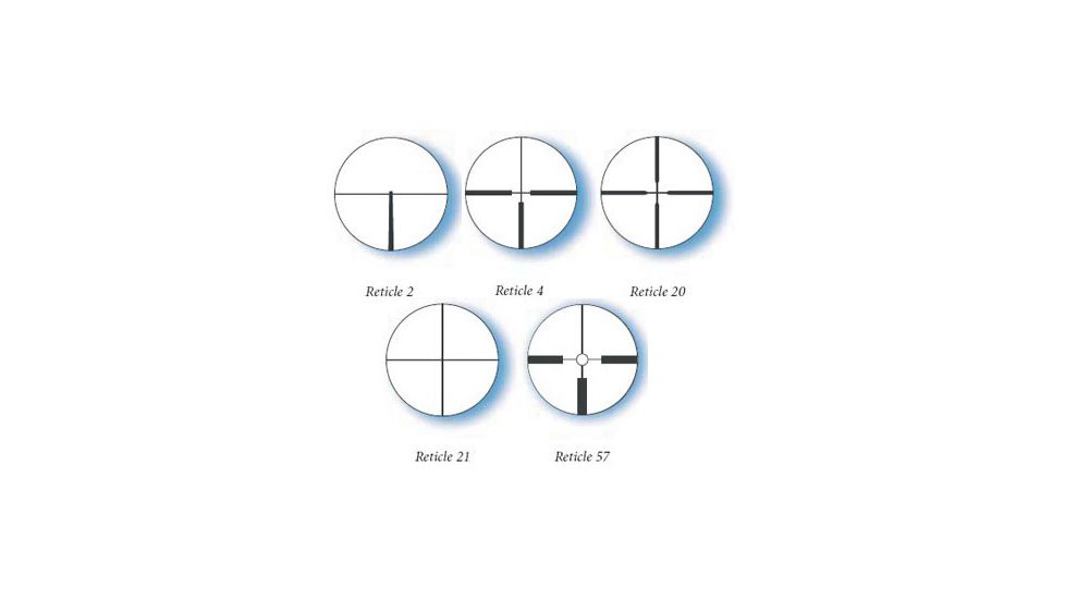 Available Reticles for Zeiss 1.8-5.5x38 50YD Parallax Conquest Rifle Scope