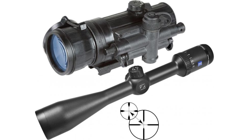 Zeiss Conquest HD5 2-10X42 Rifle Scope w/ Plex Reticle with Armasight Co-mr-sd Night Vision Medium Range Clip-on System Standard Definition Generation 2+ and adapter 3