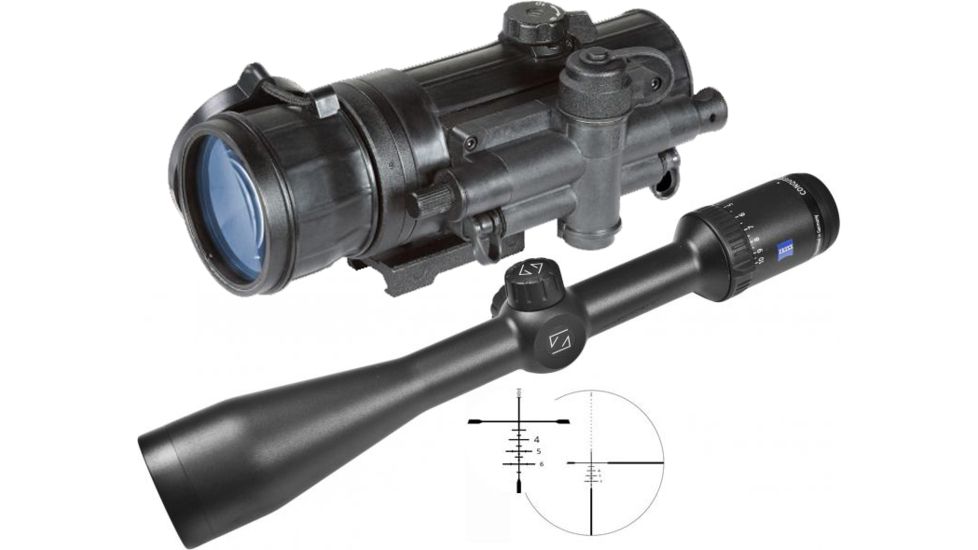 Zeiss Conquest HD5 2-10X42 Rifle Scope w/ Rz600 Reticle with Armasight Co-mr-sd Night Vision Medium Range Clip-on System Standard Definition Generation 2+ and adapter 3