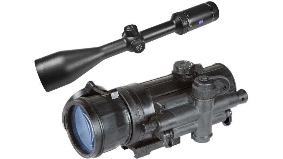 Zeiss Conquest HD5 5-25X50 Rifle Scope w/ Rz800 Reticle, Matte Black 522641-9982-000 and Armasight Co-mr-qs Night Vision Medium Range Clip-on System Quicksilver White Phosphor Generation 2+ w/adapter 