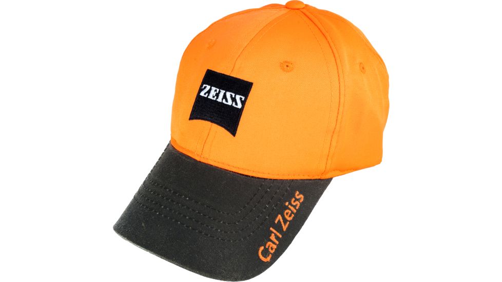 Zeiss Gear Hat With Black Zeiss Logo, Blaze Orange and Brown