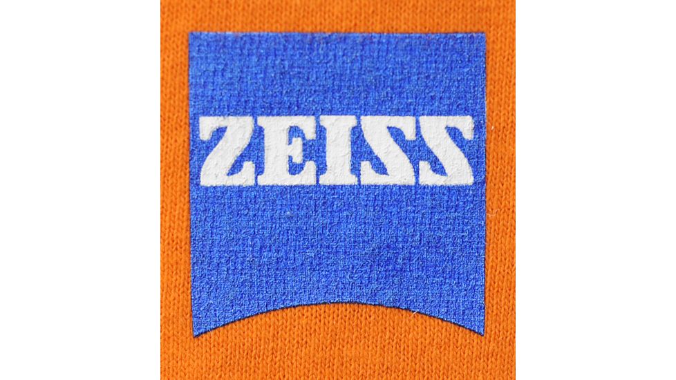 Zeiss Gear Long Sleeve T-Shirt Carl Zeiss on Sleeve, Logo on Front Left Chest, Orange, Large G2400orangeL