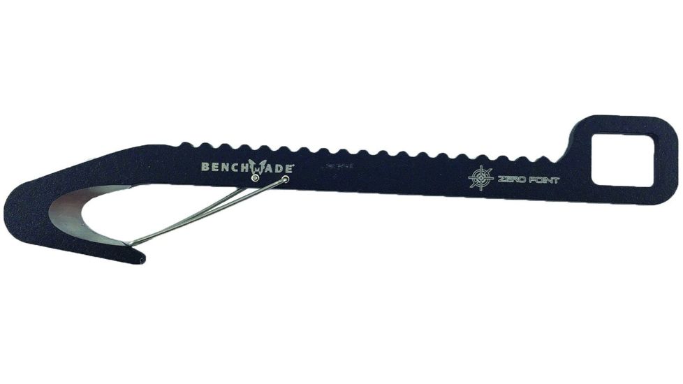Zero Point Bale Hook Fixed Blade Knife w/Sheath, 0.5in, Black, ZPHOOK102BK
