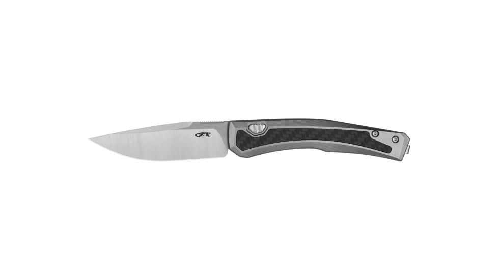 Zero Tolerance Auto Folding Knife, 3.35 in, Plain, CPM MagnaCut, Titanium, carbon fiber, Black, 556