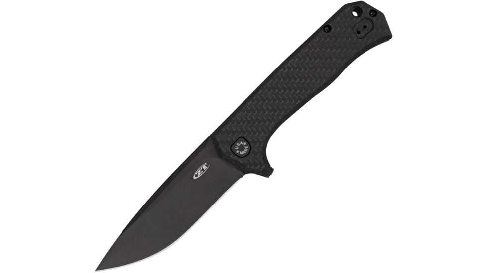 Zero Tolerance Rexford Framelock CF Folding Knife,4in,Standard Edge,Drop Point,Black,Carbon Fiber Handle ZT0804CF
