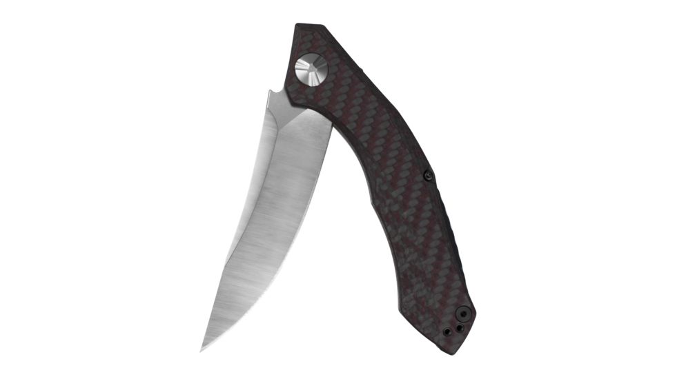 Zero Tolerance Sinkevich Kvt Stonewashed w/Carbon Fiber Red Handle, Black, 0462