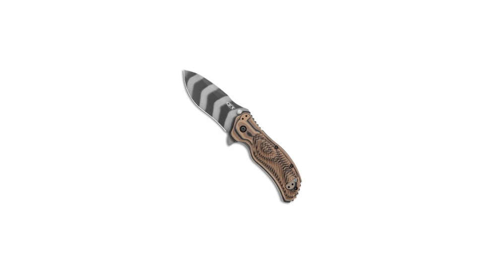 Zero Tolerance Zero Tolerance 0350 A/O Knife Hyena Brown G-10 3.25" Tiger Stripe, Black/Brown, CPM S30V, adult, BHQ-135425