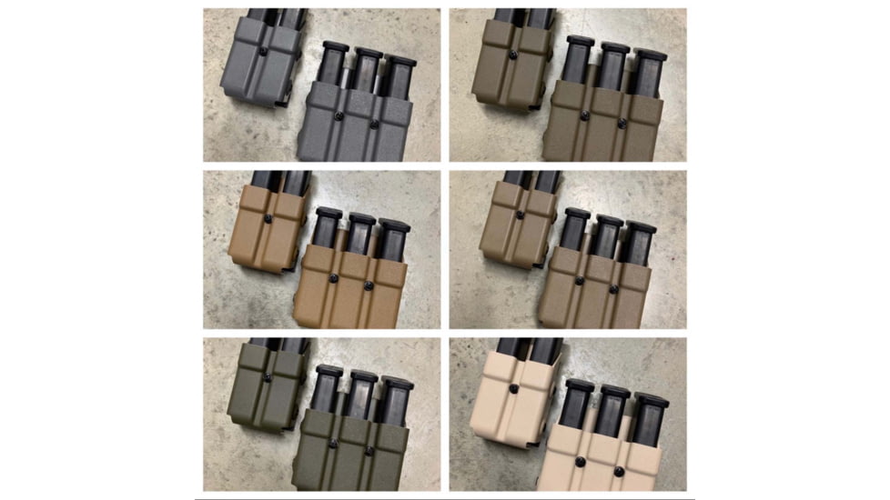 Zero9 Double Mag Case Holster, Glock .45 ACP, Molle Loks, Plain Black, Z9-4014-BLK-MLK