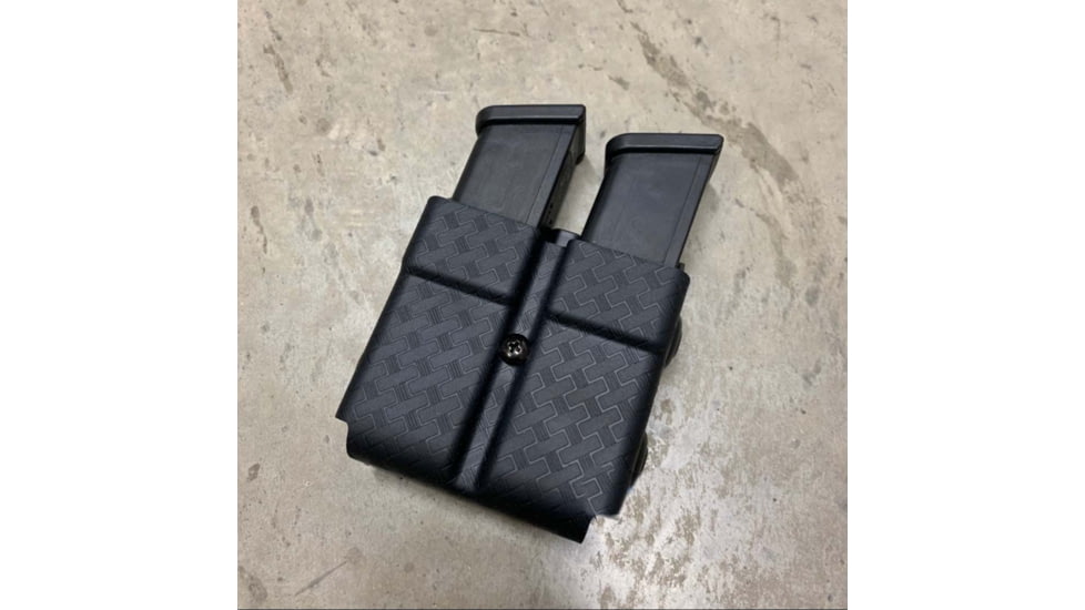 Zero9 Double Mag Case Holster, Traditional 9/40, Molle Loks, Plain Black, Z9-4027-BLK-MLK