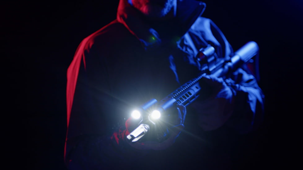 ZeroBlindSpot 0BS-2 IR + White Rechargeable LED Weapon Light, Black, Small, 0002