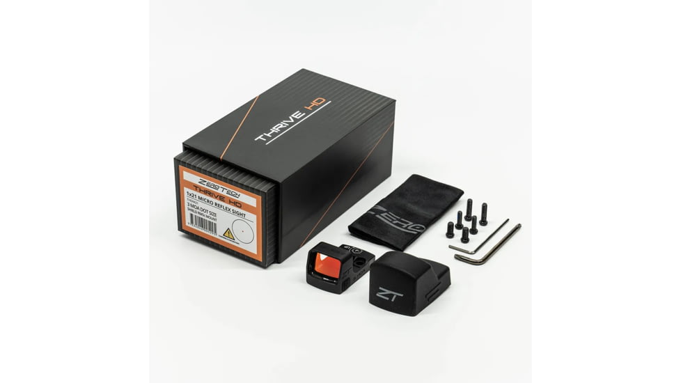 ZeroTech Optics Thrive HD Series RMSc Footprint 1x21mm Micro Reflex Red Dot Sight, Multi Reticle, Black, THDMM21