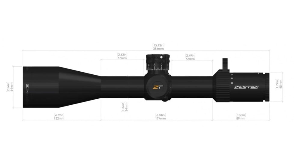 ZeroTech Optics Vengeance Rifle Scope, 5-25x56mm, 34mm Tube, First Focal Plane, RMG Reticle, Black, 5-25x56mm, VG5256F