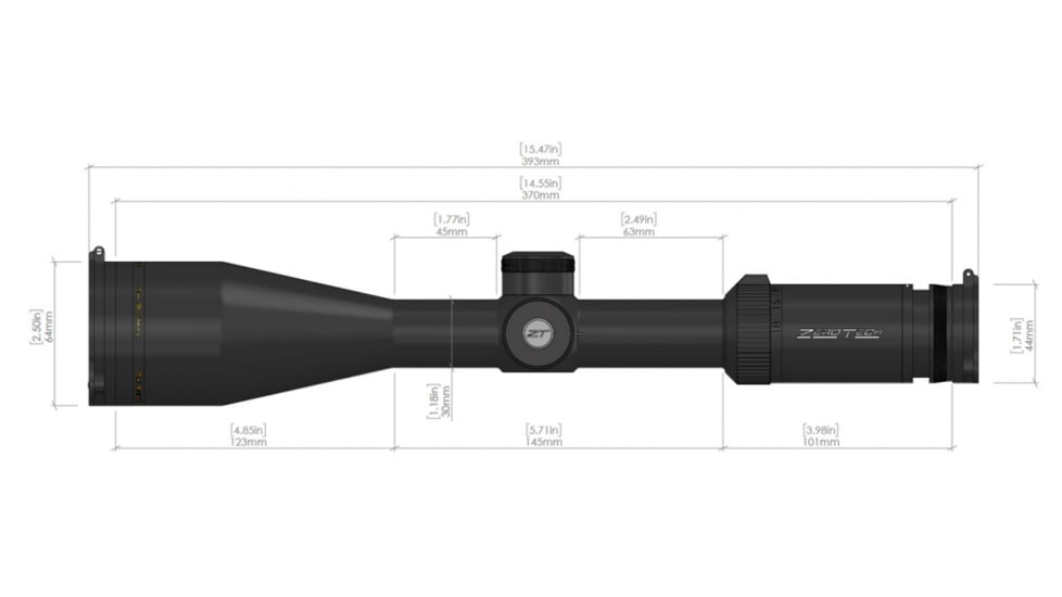 ZeroTech Optics Thrive HD Rifle Scope, 3-18x56mm, 30mm Tube, Second Focal Plane, PHR II Iluminated Reticle, Black, TH3186P-IR