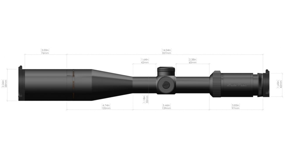 ZeroTech Optics Thrive HD Rifle Scope, 6-24x50mm, 30mm Tube, Second Focal Plane, PHR II Reticle, Black, TH6245P