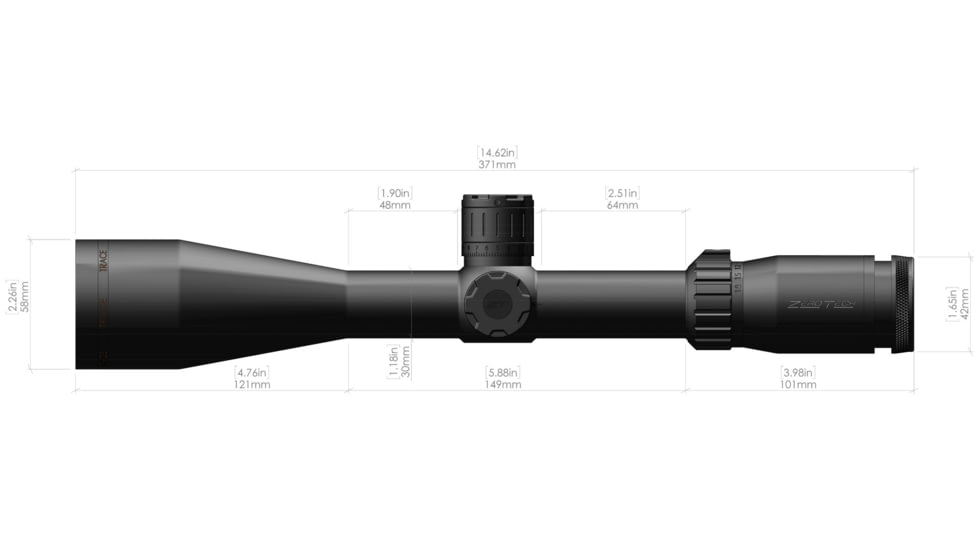 ZeroTech Optics Trace 3-18x50mm Riflescope, 30mm Tube, First Focal Plane, LRH Reticle, Black, TR3185R3