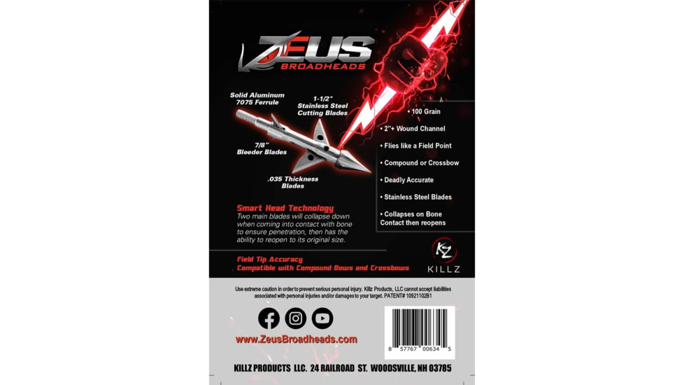 Zeus Broadhead 125 gr, 3 Pk, 1503582