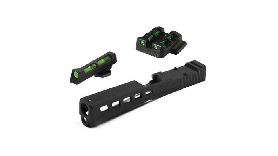 ZEV Technologies Dragonfly Black G17 Absolute Cowitness W/ HiViz LITEWAVE, Interchangeable Rear Sight &amp; Fiber Optic Front Sight Red/Green