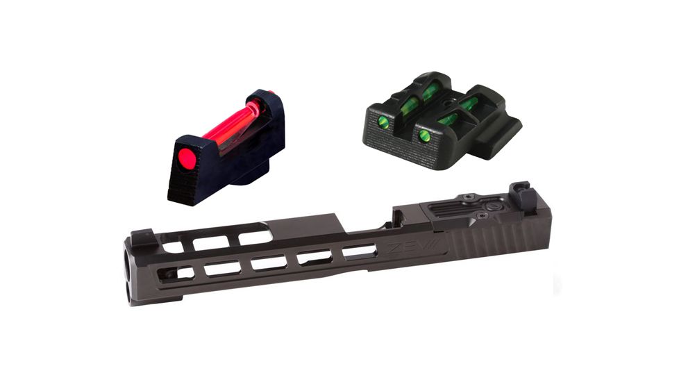ZEV Tech Dragonfly Stripped Gen 4 Slide,Blk G34 Absolute Cowitness W/ HiViz LITEWAVE, Rear &amp; Front Sight, Red/Green