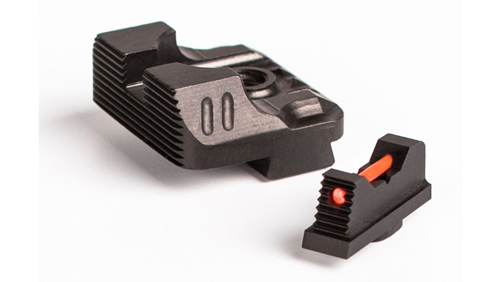 ZEV Technologies Combat Sight Set, .215 Fiber Optic Front, Combat v3 Rear, Black SIGHT.SET-215-FO-COM3-B