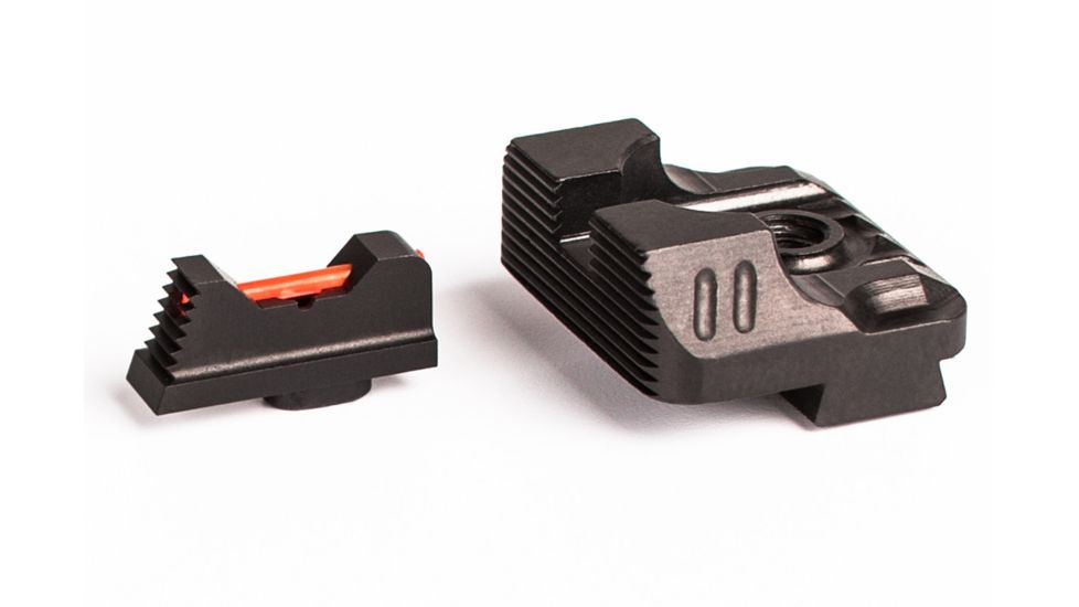 ZEV Technologies Combat Sight Set, .215 Fiber Optic Front, Combat v3 Rear, Black SIGHT.SET-215-FO-COM3-B