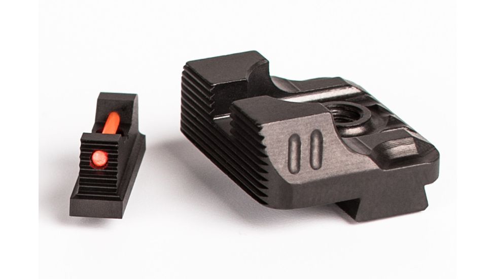 ZEV Technologies Combat Sight Set, .215 Fiber Optic Front, Combat v3 Rear, Black SIGHT.SET-215-FO-COM3-B