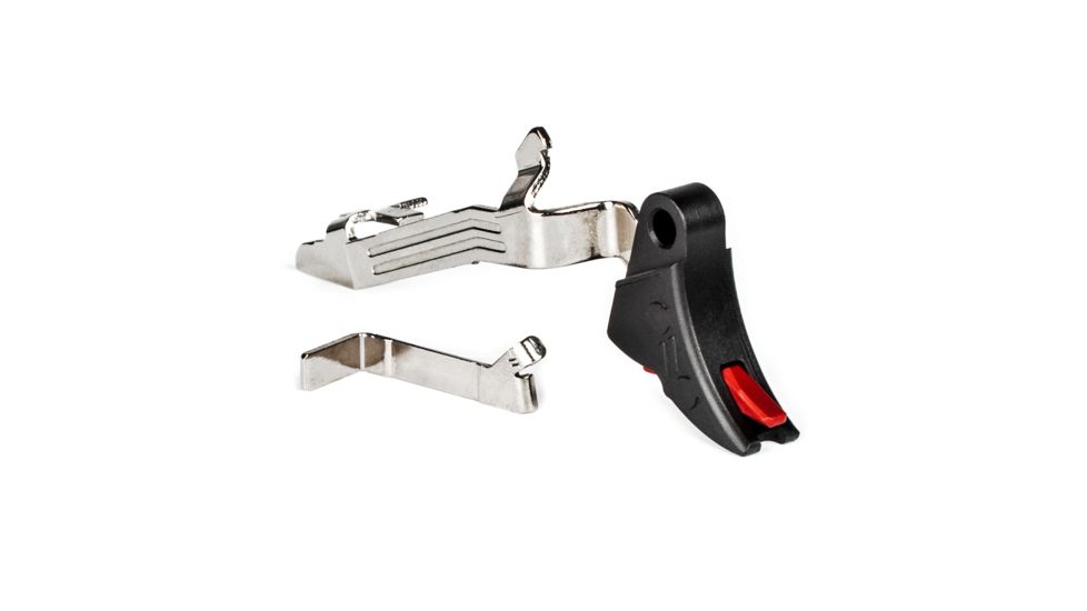 ZEV Technologies PRO Glock Pistol Trigger Upgrade Bar Kit, Glock 17/19/19X/22/23/26, Curved, Black/Red, CFT-PRO-BAR-5G-B-R