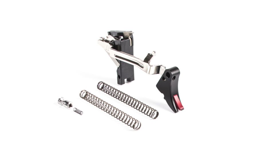 ZEV Technologies Fulcrum 10mm SF Adjustable Glock Trigger Upgrade Drop-In Kit, 1st-4th Gen, Black/Red FUL-ADJ-DRP-10SF-B-R