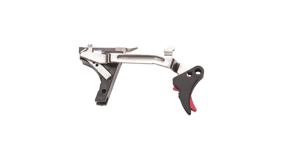 Zev Technologies Fulcrum Drop In Trigger Kit Black Trigger Pad With Red Safety For Gen 1/2/3 Glock 17/19/26/34