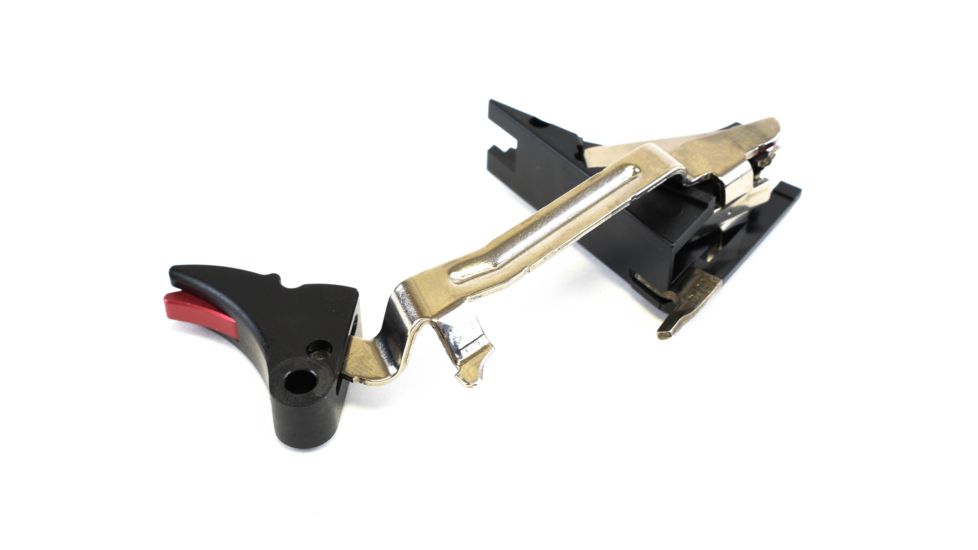 ZEV Technologies Fulcrum Drop In Trigger Kit Black Trigger Pad With Red Safety For Gen 4 Glock 17/19/26/34
