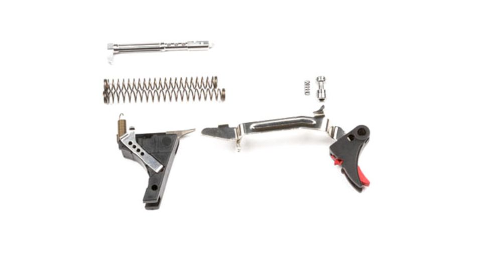 ZEV Technologies Fulcrum Ultimate Trigger Kit Black Trigger Pad With Red Safety For Gen 1/2/3 Glock 17/19/26/34