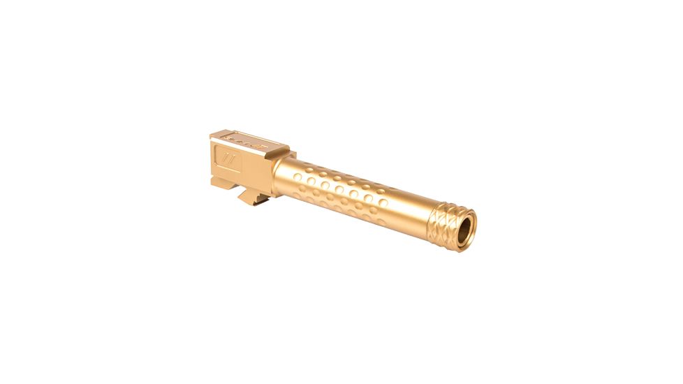 ZEV Technologies G17 9MM Threaded Dimpled Barrel, Gold, ZT-BBL-17-DS-GLD