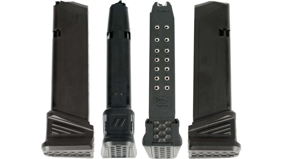 ZEV Technologies Polymer Glock 17 +5 Rounds Pistol Magazine Extension, Black, 5, BPAD-G17-5-B