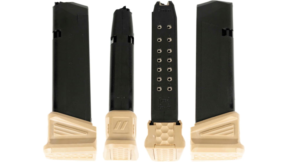 ZEV Technologies Polymer Glock 17 +5 Rounds Pistol Magazine Extension, FDE, 5, BPAD-G17-5-FDE