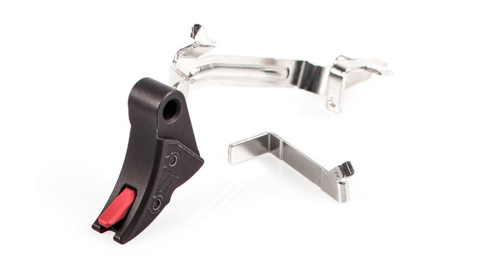 ZEV Technologies PRO Pistol Trigger Bar Kit, Glock 17/17C/17L/19/19C/22, Curved, Black/Red, CFT-PRO-BAR-SM-B-R