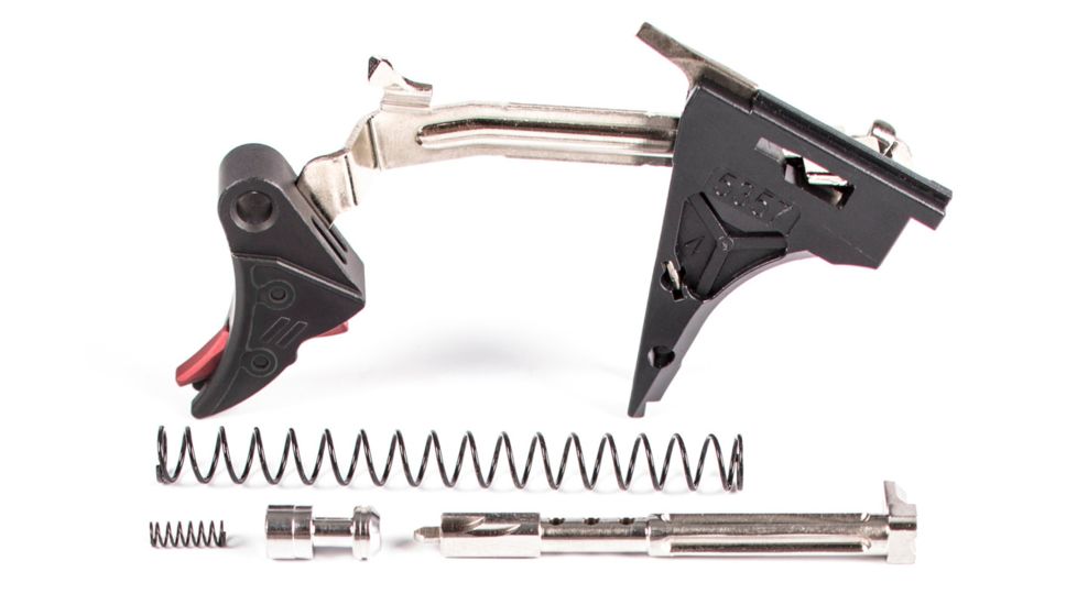 ZEV Technologies PRO Curved Face Trigger Ultimate Kit, 4th Gen, 9mm, Black/Red CFT-PRO-ULT-4G9-B-R