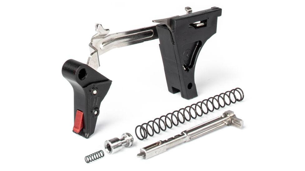 ZEV Technologies PRO Flat Face Glock Ultimate Kit Trigger, 1-3 Gen, 9mm, G26, G19, G17, G34, G17L, Blk/Red, FFT-PRO-ULT-3G9-B-R