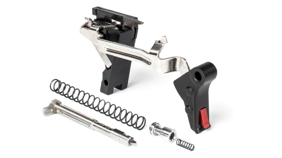 ZEV Technologies PRO Flat Face Glock Ultimate Kit Trigger, 1-3 Gen, 9mm, G26, G19, G17, G34, G17L, Blk/Red, FFT-PRO-ULT-3G9-B-R