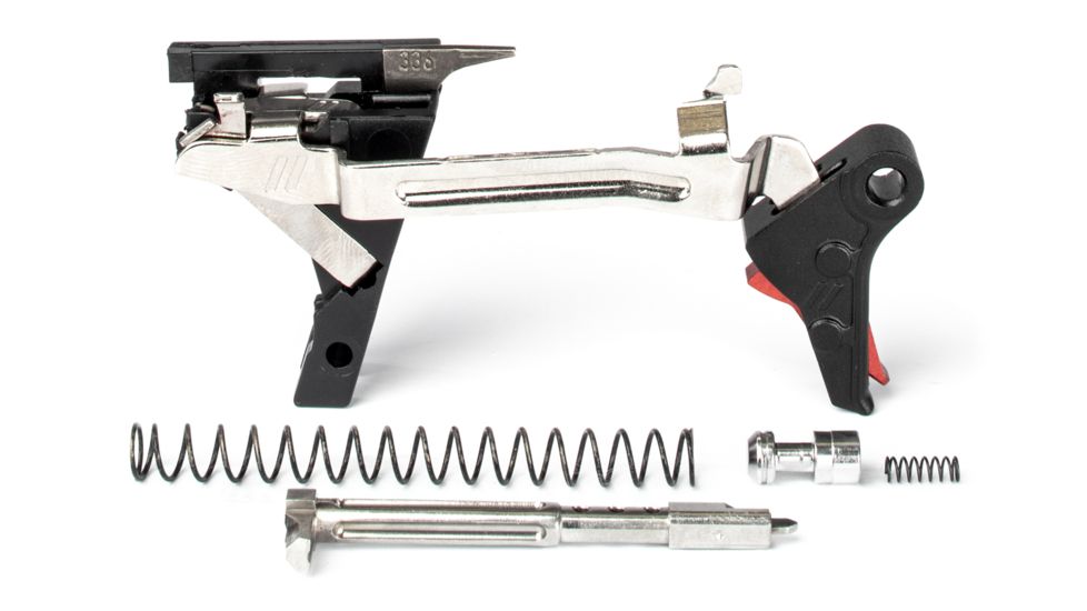ZEV Technologies PRO Flat Face Glock Ultimate Kit Trigger, 1-3 Gen, 9mm, G26, G19, G17, G34, G17L, Blk/Red, FFT-PRO-ULT-3G9-B-R