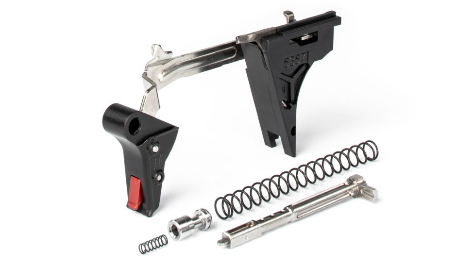 ZEV Technologies PRO Flat Face Glock Ultimate Kit Trigger, 4th Gen, 9mm, G26, G19, G17, G34, Blk/Red, FFT-PRO-ULT-4G9-B-R