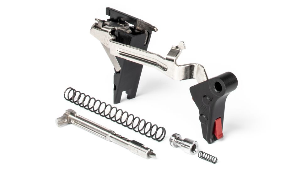 ZEV Technologies PRO Flat Face Glock Ultimate Kit Trigger, 4th Gen, 9mm, G26, G19, G17, G34, Blk/Red, FFT-PRO-ULT-4G9-B-R
