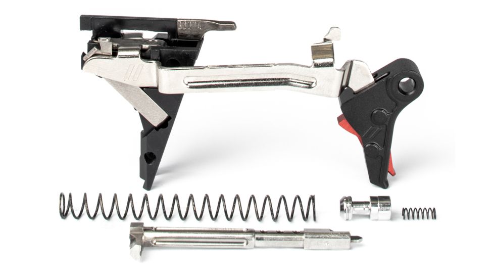 ZEV Technologies PRO Flat Face Glock Ultimate Kit Trigger, 4th Gen, 9mm, G26, G19, G17, G34, Blk/Red, FFT-PRO-ULT-4G9-B-R