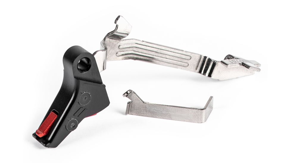 ZEV Technologies PRO Flat Face Trigger Bar Upgrade Kit, Glock 17/19/19X/26/34/45 Gen6, Black/Red, FFT-PRO-BAR-5G-B-R